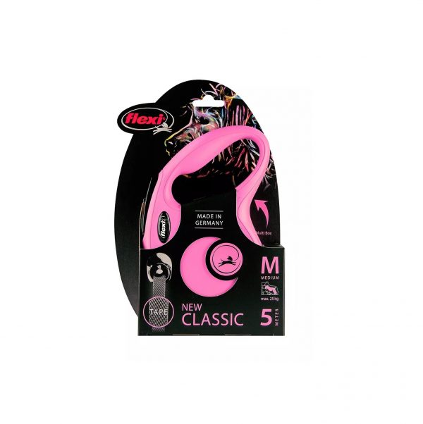 Flexi New Classic Taśma M 5m Różowa