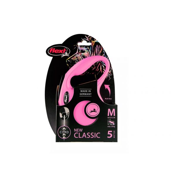 Flexi New Classic Linka M 5m Różowa