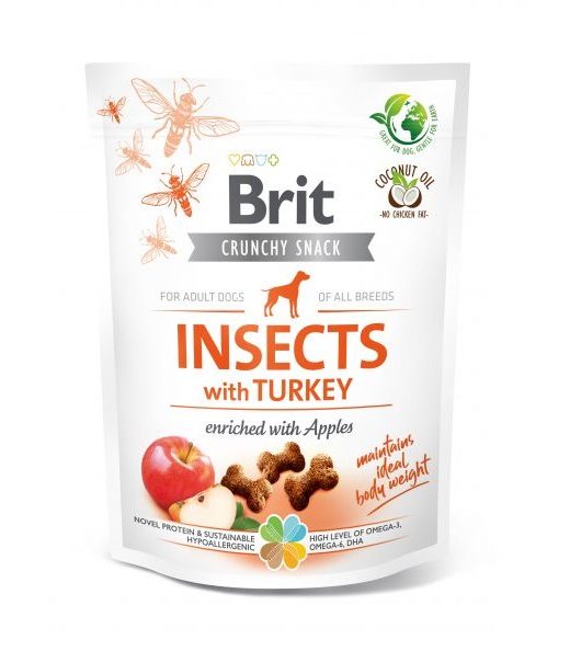 Brit Crunchy Snack Insects&Turkey&Apples 200g