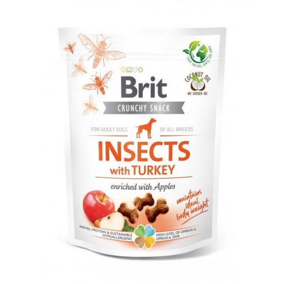 Brit Crunchy Snack Insects&Turkey&Apples 200g
