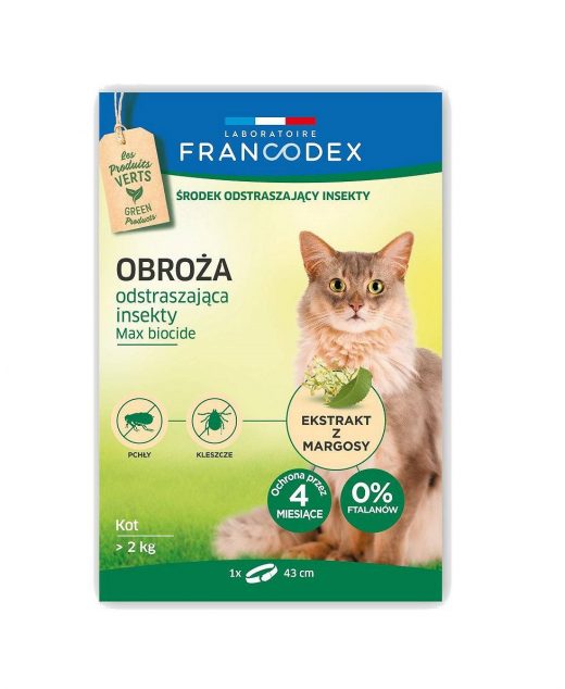 Francodex Obroża odstraszająca insekty dla kota 43 cm