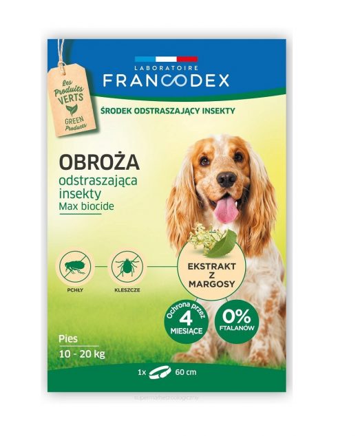 Francodex Obroża odstraszająca insekty dla psa 10 -20 kg