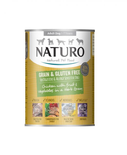 Naturo Grain&Gluten Free kurczak w sosie ziołowym 390g