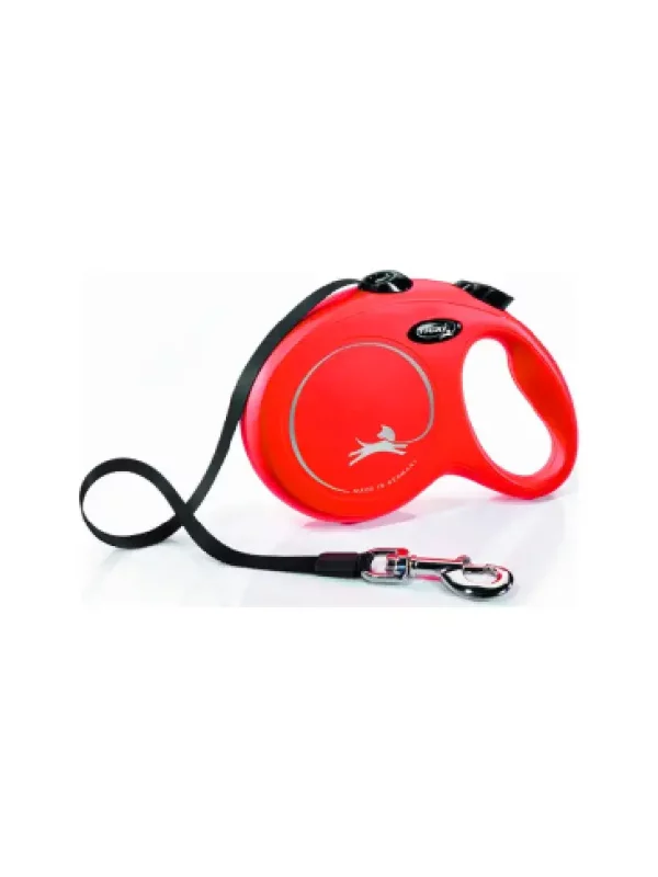 Smycz Automatyczna NewClassic L 5m taśma czerwona