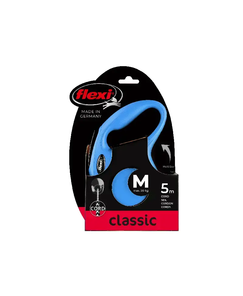 Smycz Automatyczna New Classic M 5m linka niebieska