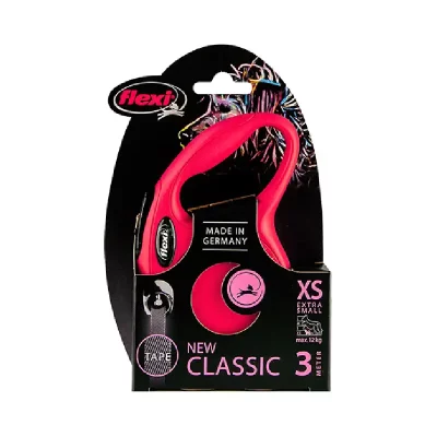 Smycz automatyczna Flexi New Classic XS 3m taśma czerwona