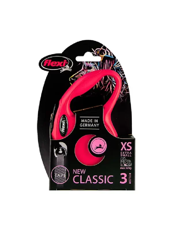 Smycz automatyczna Flexi New Classic XS 3m taśma czerwona