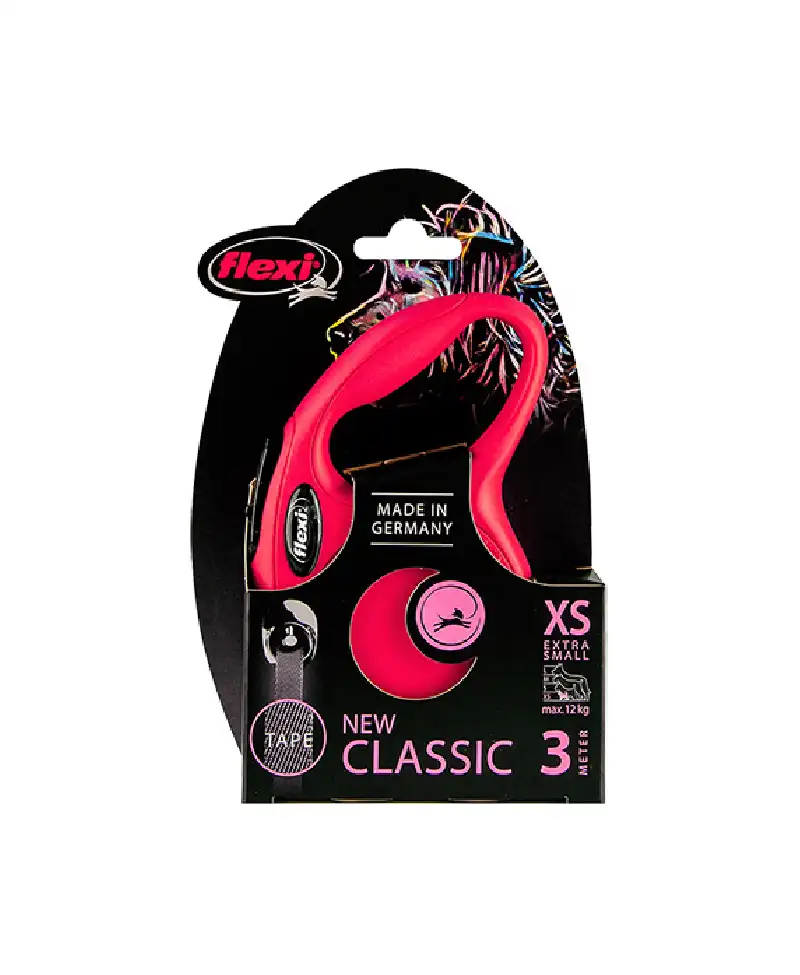 Smycz automatyczna Flexi New Classic XS 3m taśma czerwona