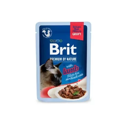 Brit Cat Sterelised Filet Gravy Lamb 85g