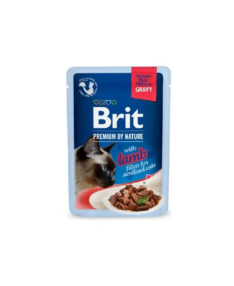 Brit Cat Sterelised Filet Gravy Lamb 85g
