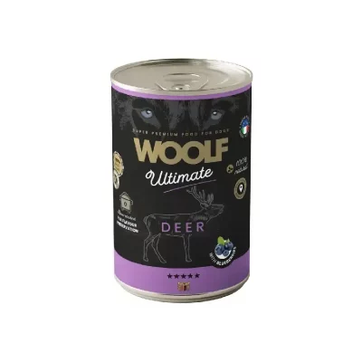 Woolf Ultimate Dog Can Deer&bluberries 400g