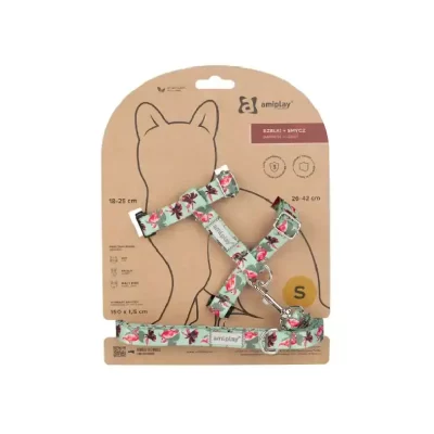 Szelki+ smycz Be Happy Cat S Flamingo