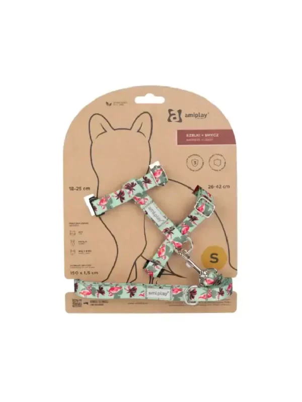 Szelki+ smycz Be Happy Cat S Flamingo