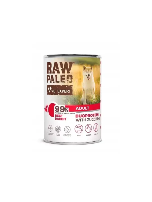 Raw Paleo Wołowina z królikiem Duoprotein 400g