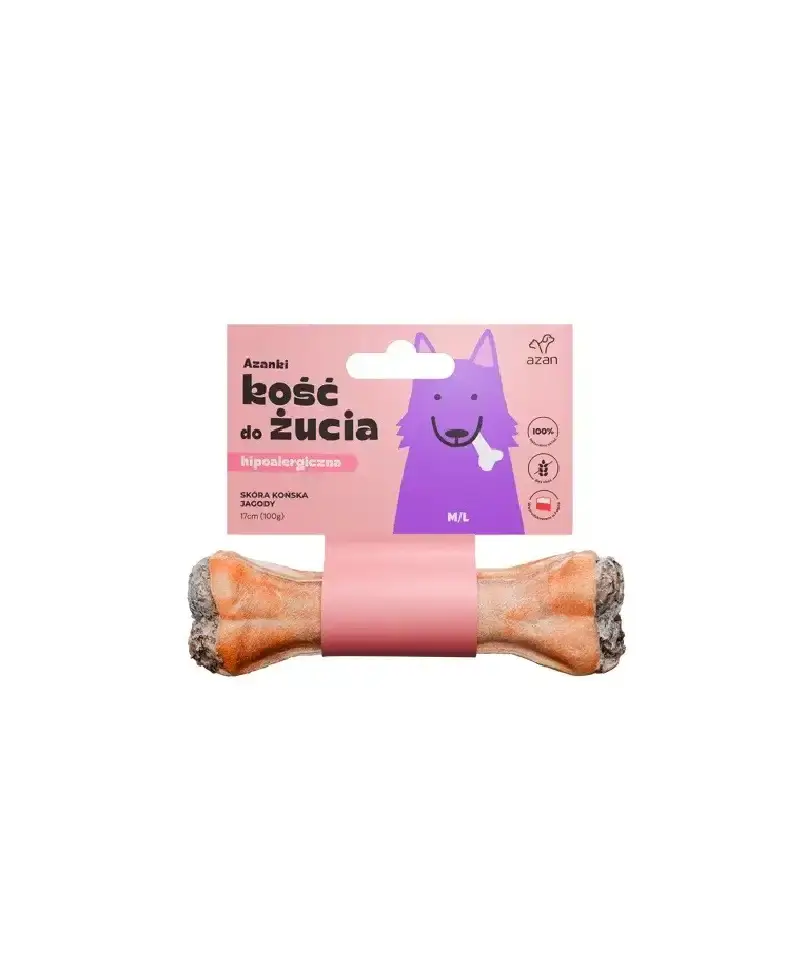 Azanki kość ze skóry końskiej M/L 17cm