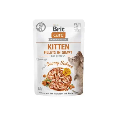 Brit Care Cat FG Kitten Savory Salmon Pouch  85g