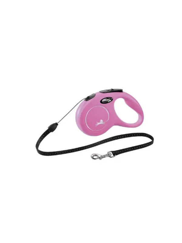 Smycz Automatyczna New Classic S 5m różowa