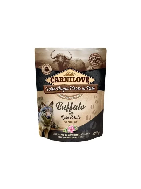 748058b210131398cc4d6c84fdb2e922.webp Carnilove Dog bawół i płatki róży 300g