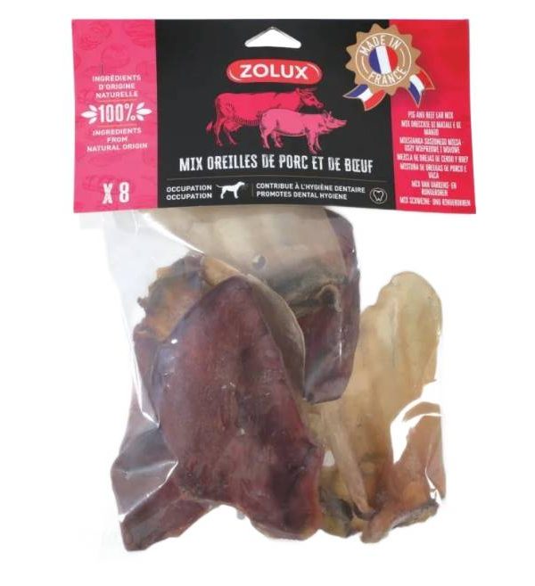 Mieszane uszy wieprzowo/wołowe x8 200g