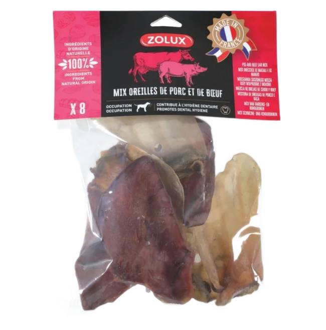 Mieszane uszy wieprzowo/wołowe x8 200g