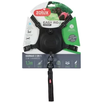 Szelki ze smyczą automatyczną Easyride S czarne