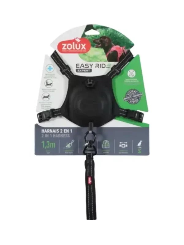 Szelki ze smyczą automatyczną Easyride S czarne