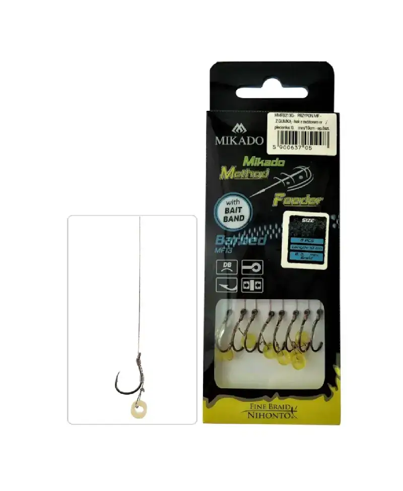 Przepon MF z gumką hak z zadziorem nr6 plecionka