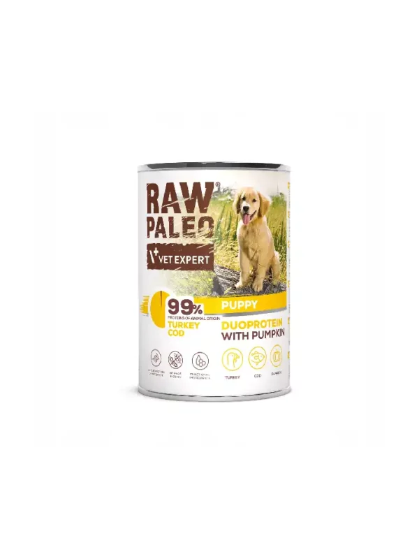 Raw Paleo Turkey&Cod Puppy Can 400g