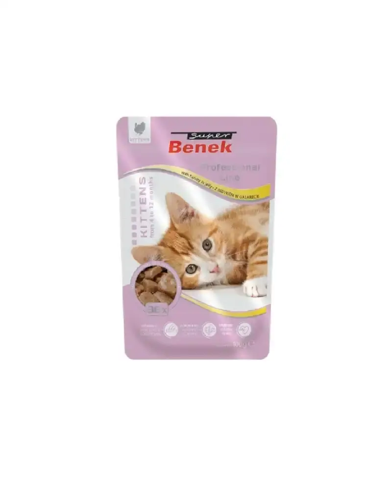 Super Benek dla młodych kotów indyk w galarecie 100g