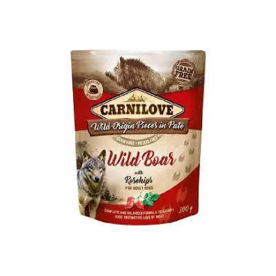 91483711cac374b4f09118725c05df7a.webp Carnilove Dog Dzik i owoce róży 300g karma mokra
