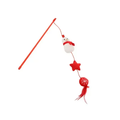 BUBA Zabawka świąteczna Wędka z bałwanem kot