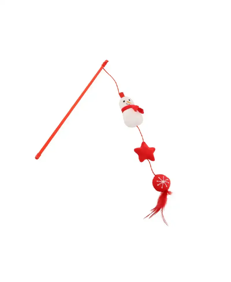 BUBA Zabawka świąteczna Wędka z bałwanem kot