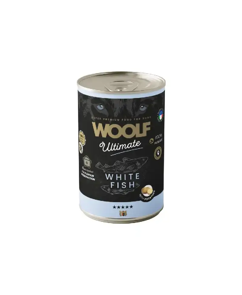 Woolf Ultimate Dog Can White Fish&Potatoe 400g