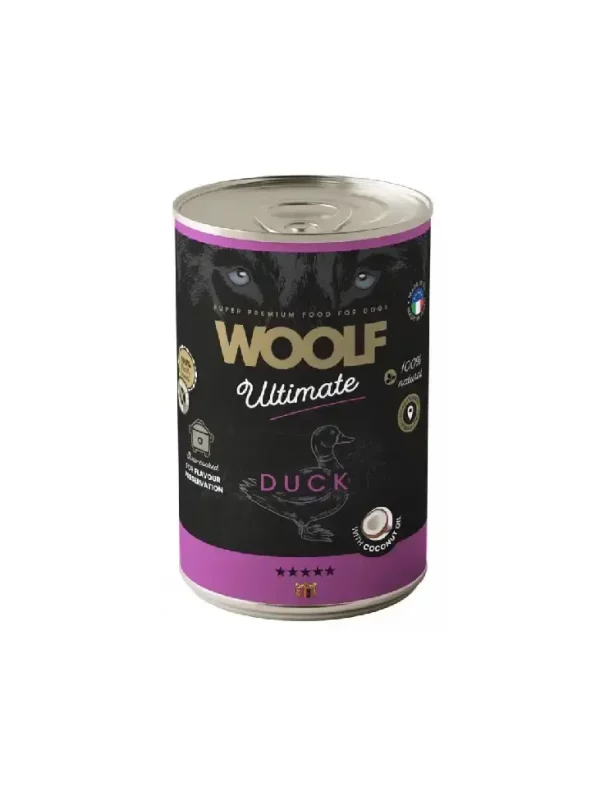 Woolf Ultimate Dog Can Duck&Cocconut oil 400g