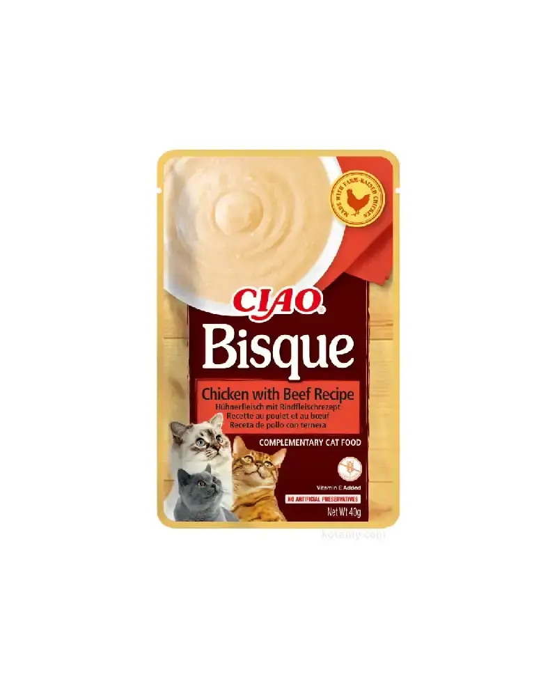 Inaba Cat Ciao Bisque Chicken with Beef 40g