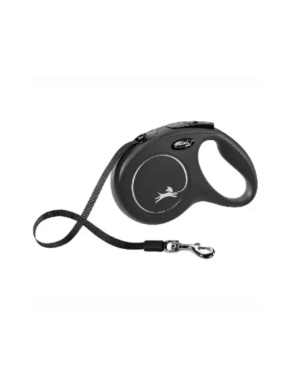 Smycz Automatyczna New Classic S 5m czarna taśma