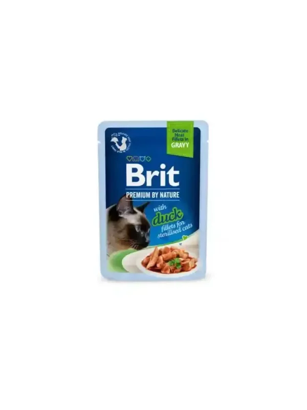 Brit Cat Pouch Sterelised filets duck 85g