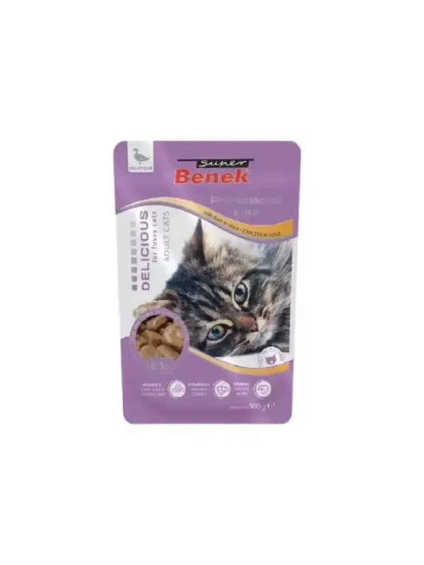 Super Benek dla kotów wybrednych kaczka  w sosie 100g