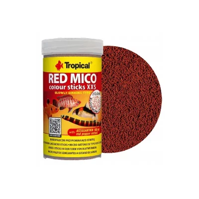 Tropical Red Mico Colour Sticks XXS Tonący Pokarm Dla Rybek pałeczki 100ml