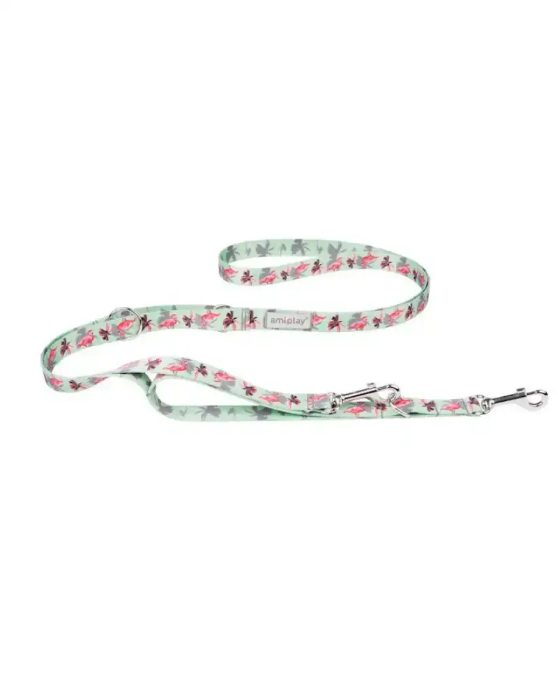 Smycz 7in1 BeHeppy S 100-200cm Flamingo