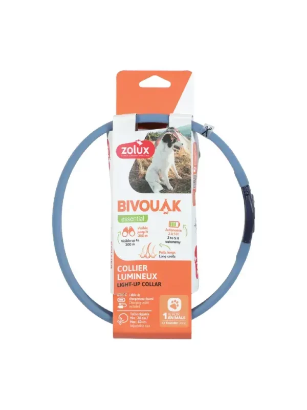 Obroża LED silikonowa sierść długa BIVOUAK