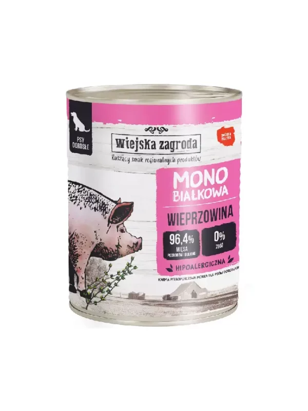 Wiejska Zagroda karma mono wieprzowina pies 800g