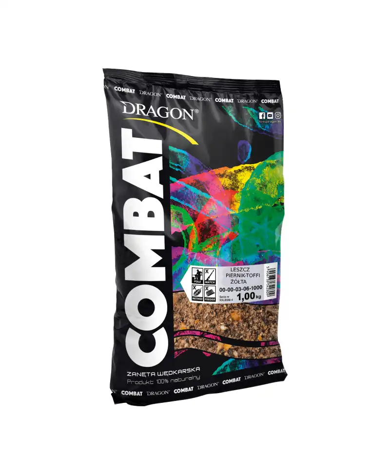Zanęta Combat leszcz piernik-toffi/ żółta 1kg