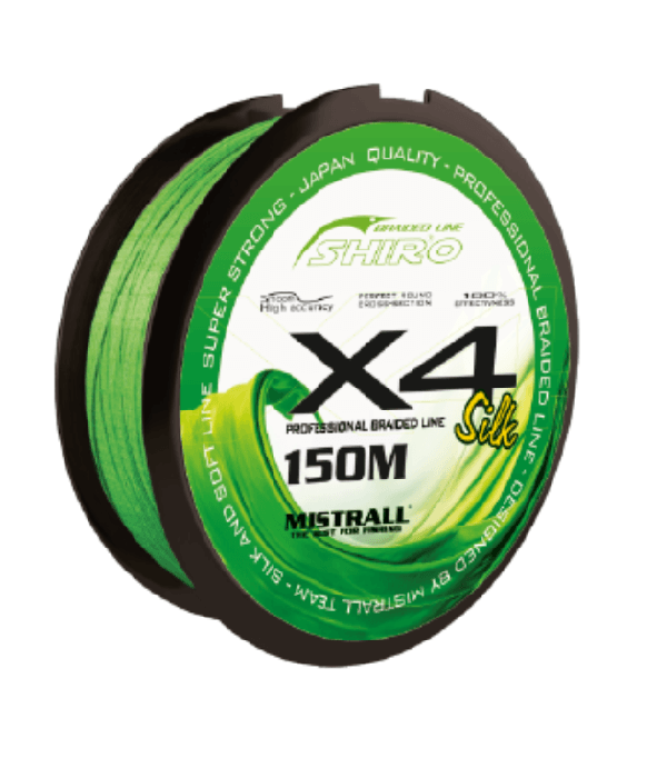 e35-11.png Mistrall Plecionka Shiro X4 Green 150m 0,06mm