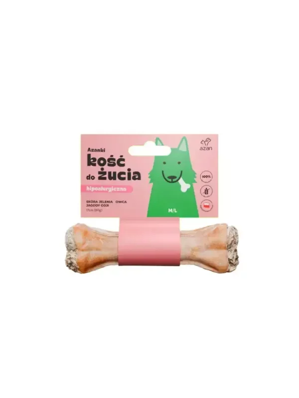 Azanki kość ze skóry jelenia M/L 17cm