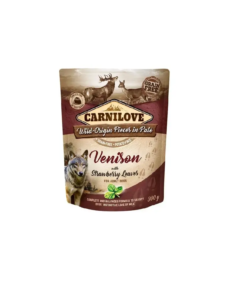 eaccb92f76d09692e23c2510574b63b5.webp Carnilove Dog Venison Strawberry 300g karma mokra