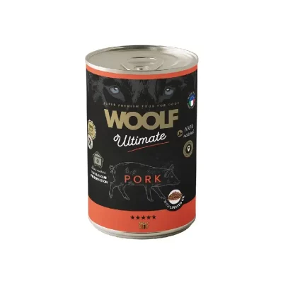 Woolf Ultimate Dog Can Pork&Linseed oil 400g