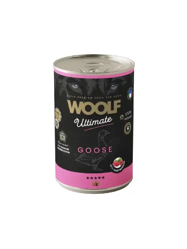 Woolf Ultimate Dog Can Goose&Rasperry 400g