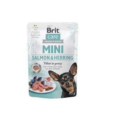 BRIT CARE MINI POUCH SALMON & HERRING STERILISED 85g