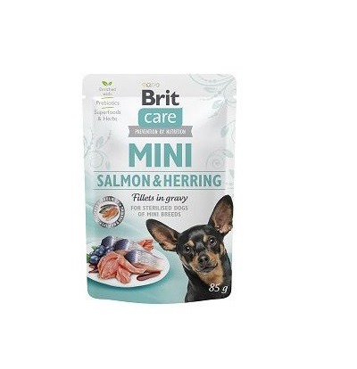 BRIT CARE MINI POUCH SALMON & HERRING STERILISED 85g